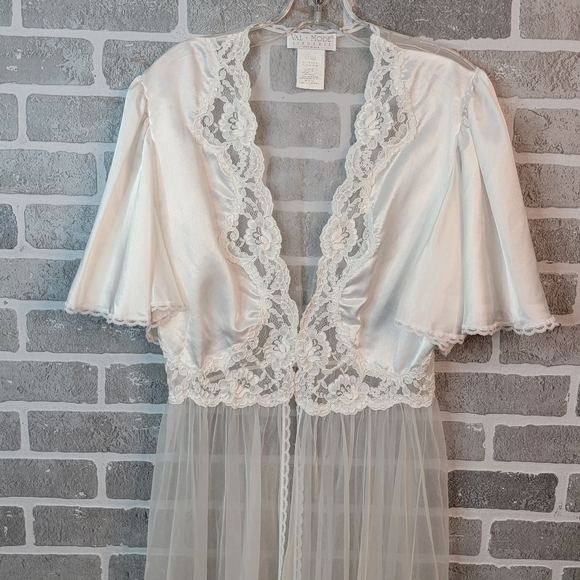 Val Mode Vintage Langerie Slip Sheer See Through Breezy Night Gown Cover Up - Picture 3 of 7